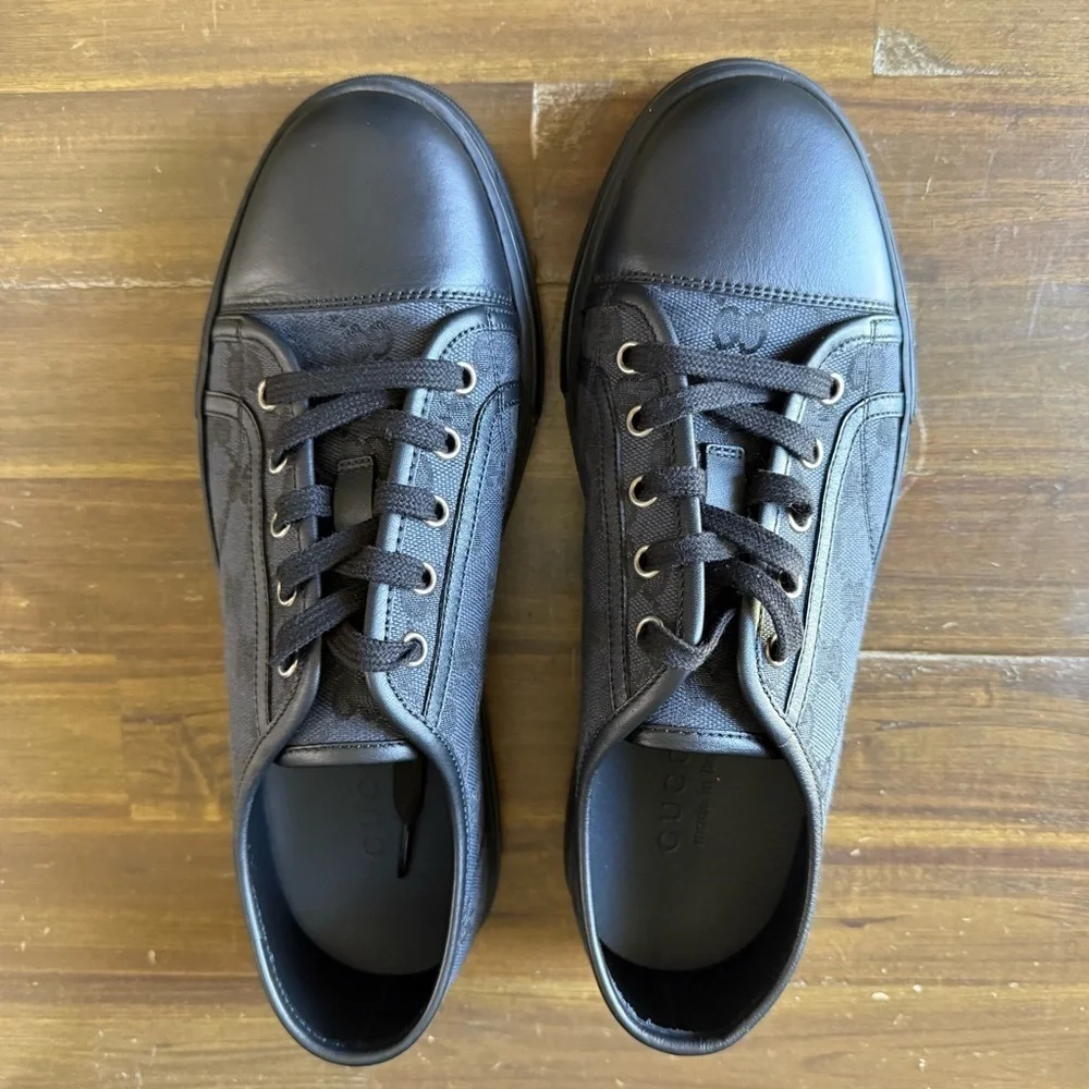 Gucci GG Canvas Low ‘Gray Black’ Shoes